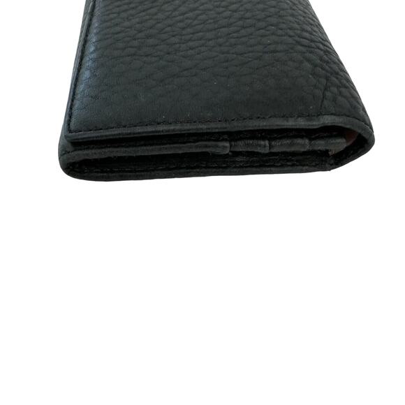 Coach Wallet Black Leather Op Art Cs Logo Bi Fold Pebbled Leather Pink Lining - Picture 3 of 9